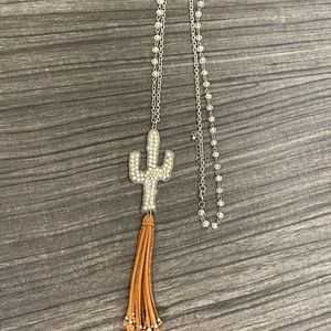 Rhinestone Cactus Necklace